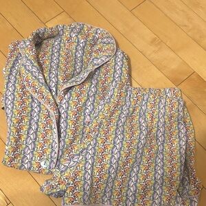 Roller Rabbit Multicolor Elephant Print Pajama Set